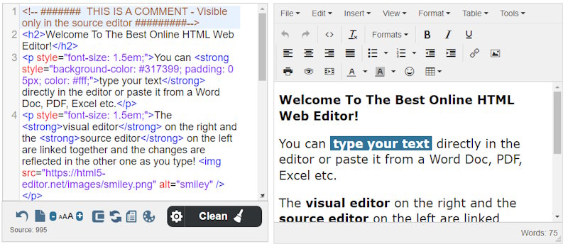 online HTML5 Editor